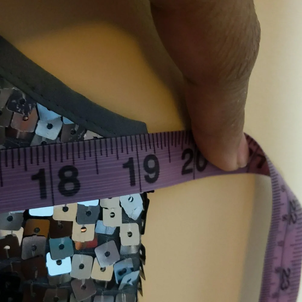 Joe Fresh| NWT Silver Spaghetti Strap Square Sequined Dress - Picture 8 of 13